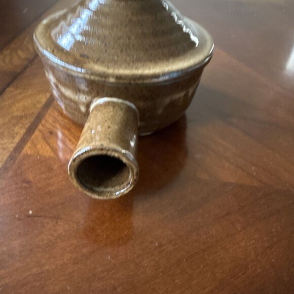 Vintage Stoneware Dish Bowl Pottery Pot Handmade Brown (54) - Picture 3 of 5